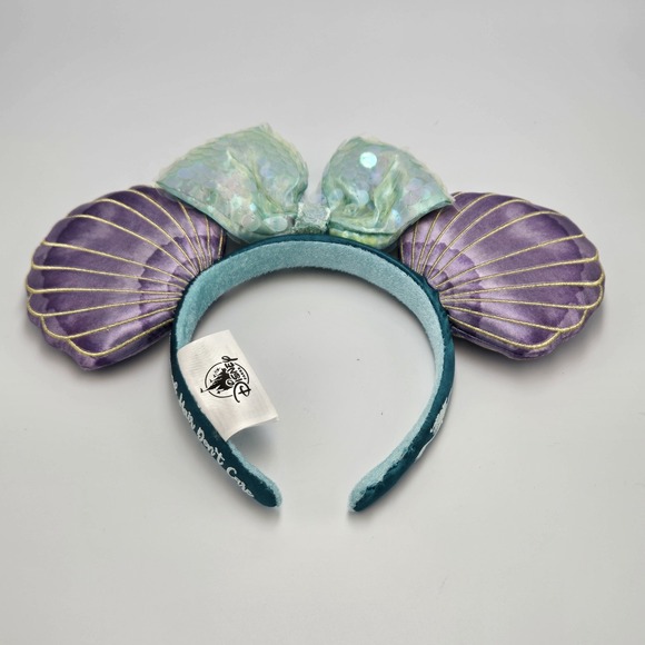 Disney Parks Little Mermaid Ariel Purple Iridescent Minnie Mouse Ears Headband - Picture 1 of 7